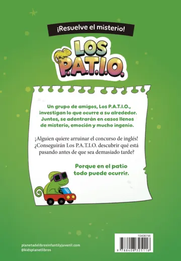 Contraportada Los PATIO 3. El enigma del concurso imposible