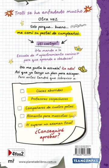 Contraportada El diario de Mike 3. Escuela para perros