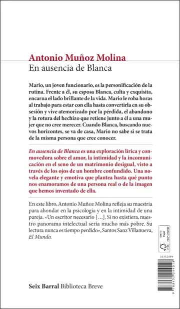 Contraportada En ausencia de Blanca