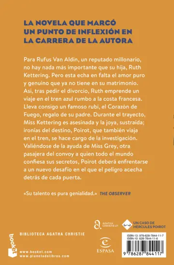 Contraportada El misterio del tren azul