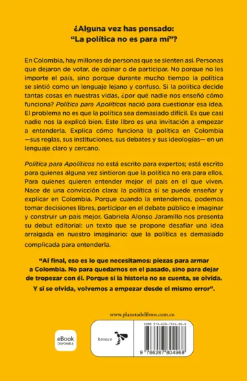 Contraportada Política para Apolíticos