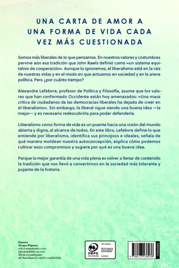 Contraportada Liberalismo como forma de vida