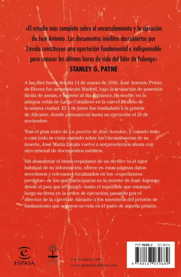 Contraportada Las últimas horas de José Antonio