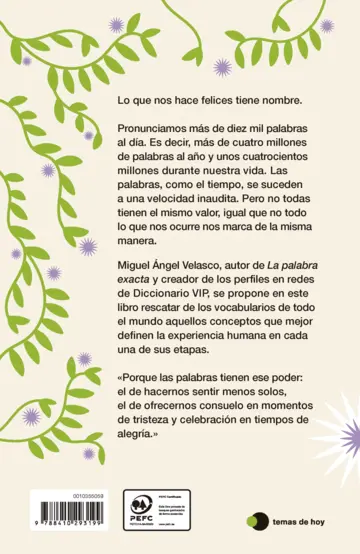 Contraportada La vida en palabras